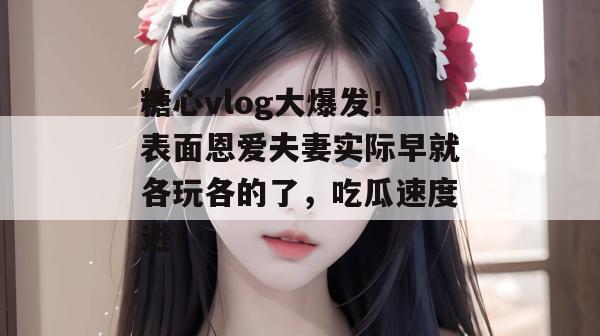 糖心vlog大爆发！表面恩爱夫妻实际早就各玩各的了，吃瓜速度进！